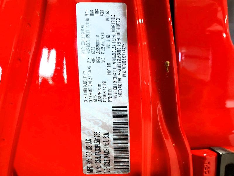 Продажа на аукционе авто 2023 Jeep Gladiator, vin: 1C6HJTAG3PL501736, номер лота: 56124056