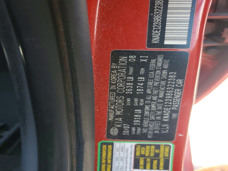 Aukcja sprzedaży 2008 Kia Rio, vin: KNADE123986322383, numer aukcji: 58418376