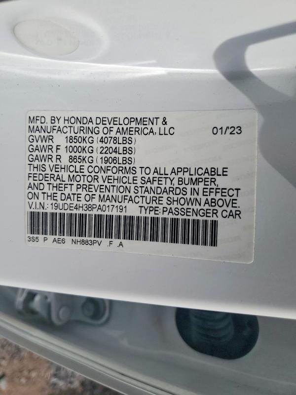 Продаж на аукціоні авто 2023 Acura Integra, vin: 19UDE4H38PA017191, номер лоту: 56860476