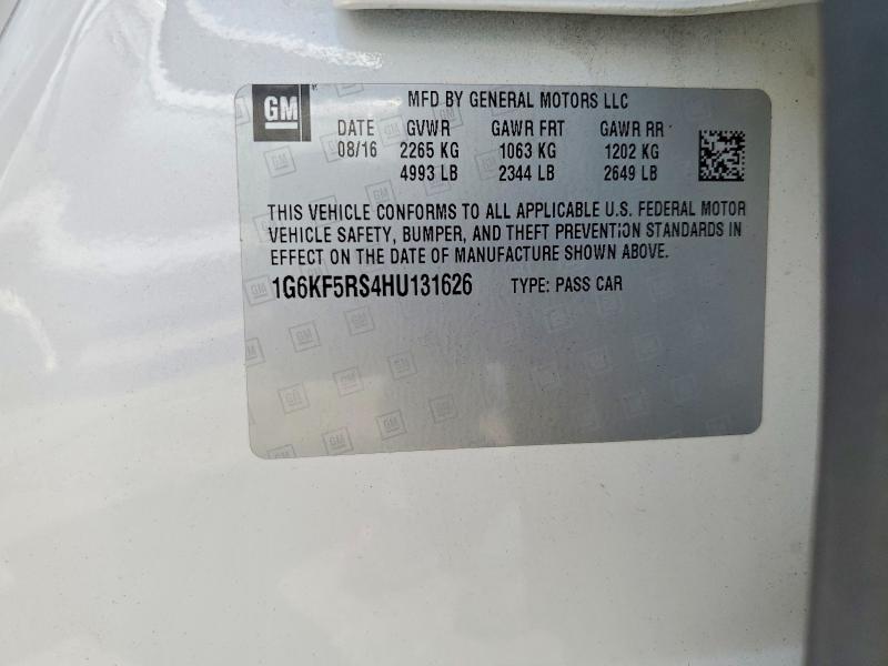 56274006 :رقم المزاد ، 1G6KF5RS4HU131626 vin ، 2017 Cadillac Ct6 مزاد بيع
