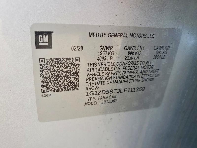2020 Chevrolet Malibu მანქანა იყიდება აუქციონზე, vin: 1G1ZD5ST3LF111359, აუქციონის ნომერი: 58773646