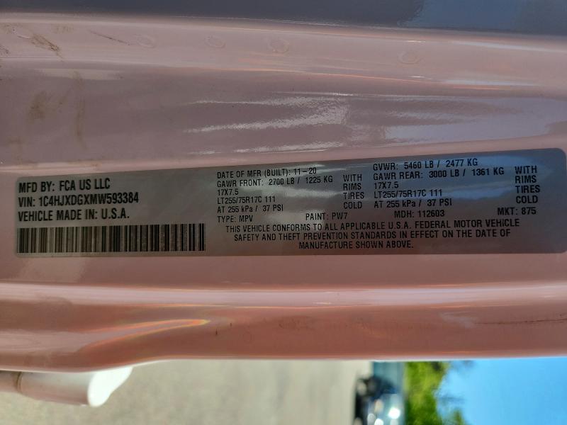 Продаж на аукціоні авто 2021 Jeep Wrangler Unlimited, vin: 1C4HJXDGXMW593384, номер лоту: 55046036