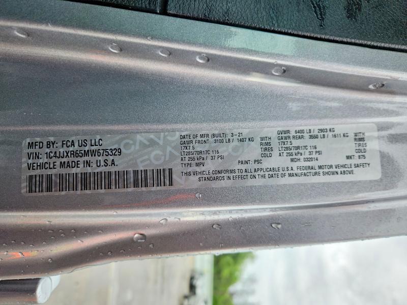 Продажа на аукционе авто 2021 Jeep Wrangler Unlimited, vin: 1C4JJXR65MW675329, номер лота: 57600966