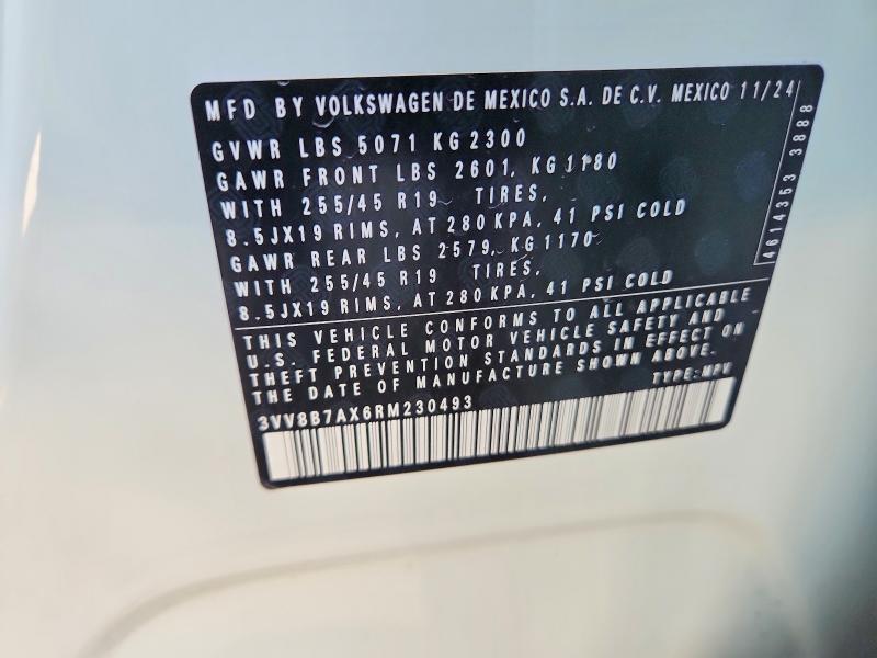 Aukcja sprzedaży 2024 Volkswagen Tiguan, vin: 3VV8B7AX6RM230493, numer aukcji: 57247926