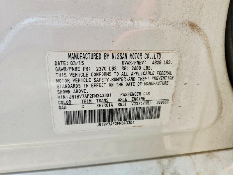 Продаж на аукціоні авто 2015 Infiniti Q50, vin: JN1BV7AP2FM343301, номер лоту: 59012676