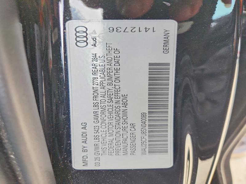 57343966 :رقم المزاد ، WAU25CFU8SN040089 vin ، 2025 Audi S5 مزاد بيع