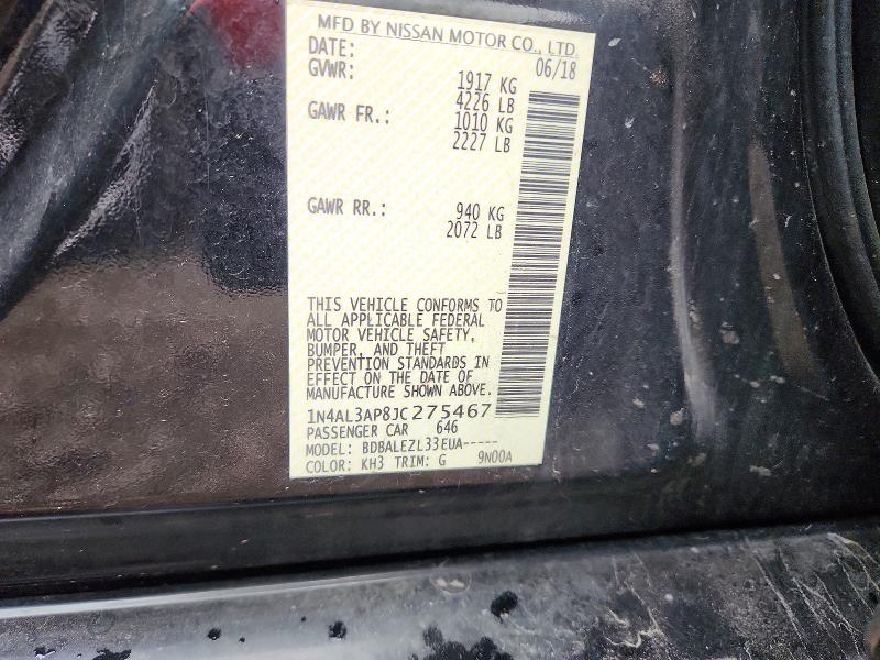 Aukcja sprzedaży 2018 Nissan Altima, vin: 1N4AL3AP8JC275467, numer aukcji: 58625786
