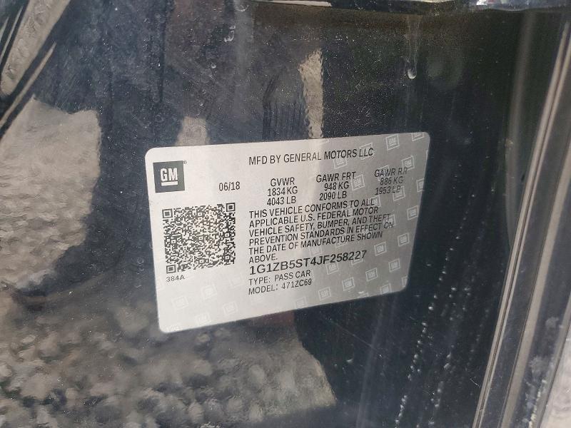Продажа на аукционе авто 2018 Chevrolet Malibu, vin: 1G1ZB5ST4JF258227, номер лота: 57715496