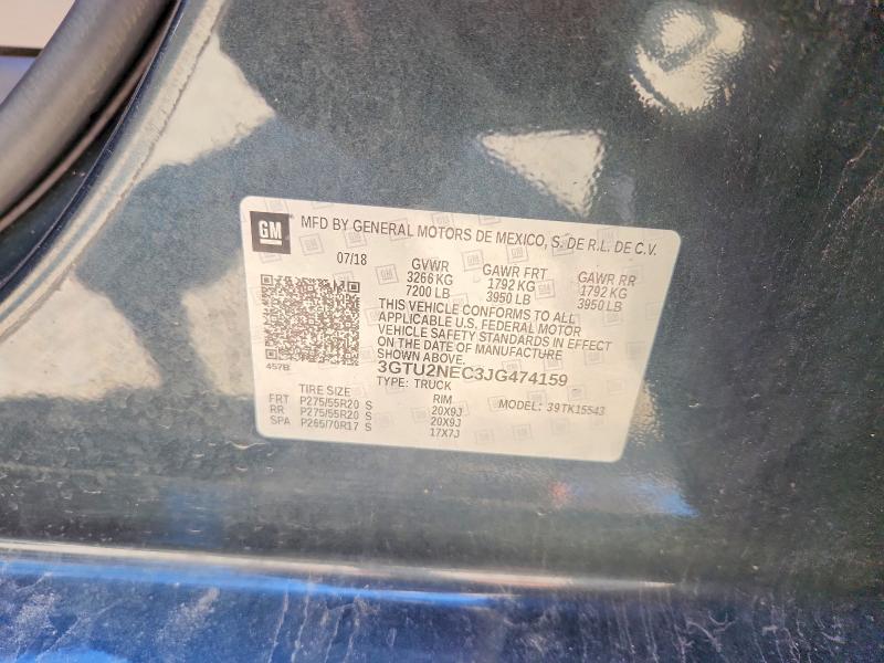 Aukcja sprzedaży 2018 Gmc Sierra, vin: 3GTU2NEC3JG474159, numer aukcji: 55056036