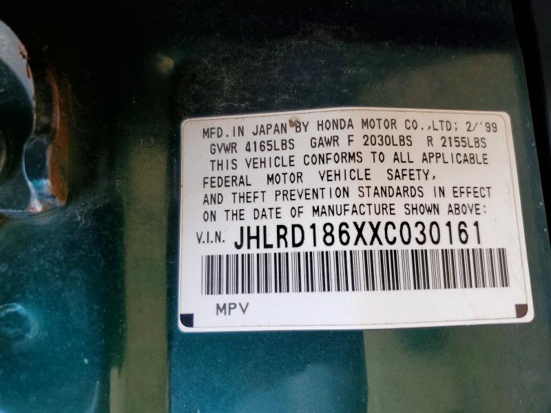 58144936 :رقم المزاد ، JHLRD186XXC030161 vin ، 1999 Honda Cr-v مزاد بيع