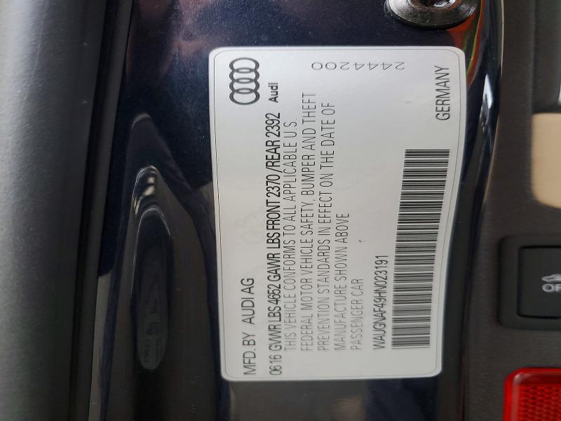 Aukcja sprzedaży 2017 Audi A4, vin: WAUGNAF49HN023191, numer aukcji: 57440516
