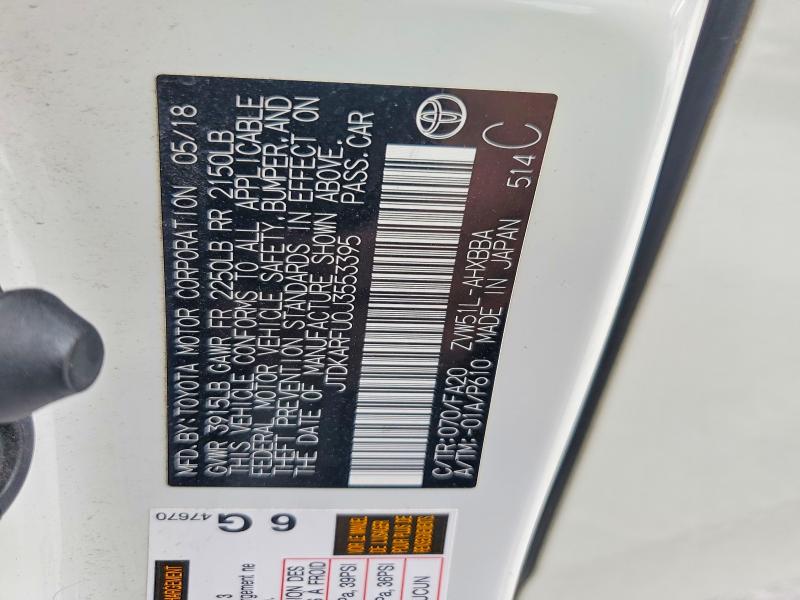 Продажа на аукционе авто 2018 Toyota Prius, vin: JTDKARFU0J3553395, номер лота: 56410936