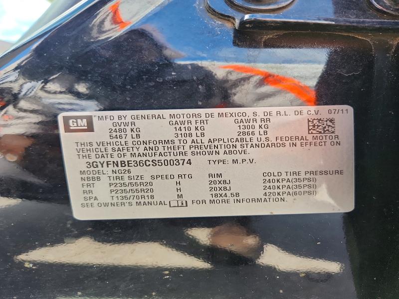 Продажа на аукционе авто 2012 Cadillac Srx, vin: 3GYFNBE36CS500374, номер лота: 56664226