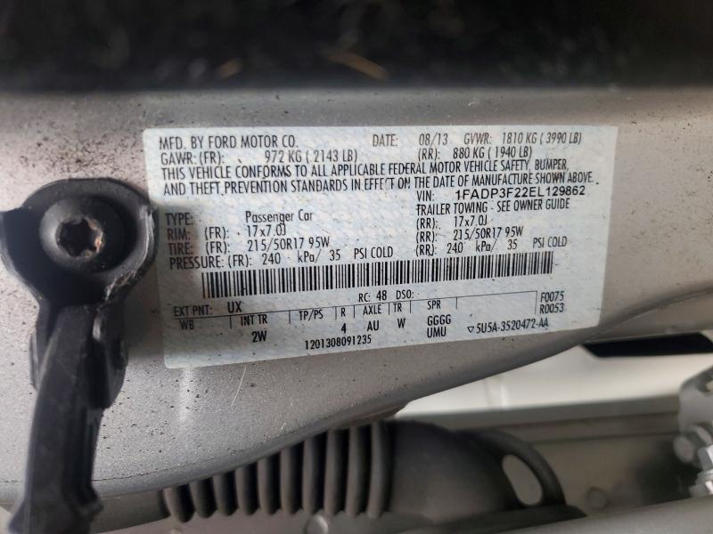 Продажа на аукционе авто 2014 Ford Focus, vin: 1FADP3F22EL129862, номер лота: 58399986