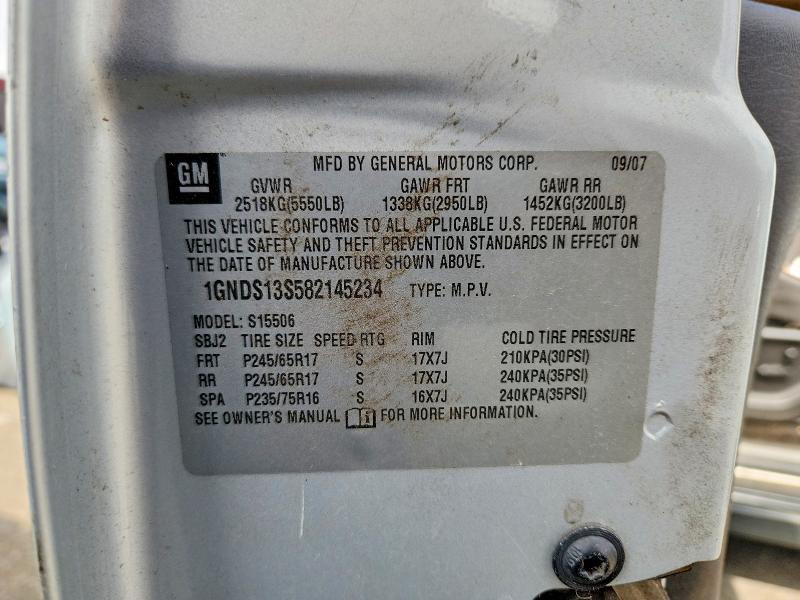 Продаж на аукціоні авто 2008 Chevrolet Trailblazer, vin: 1GNDS13S582145234, номер лоту: 55988906