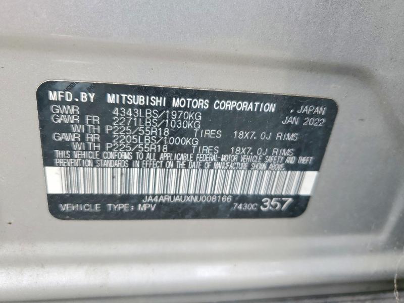 Aukcja sprzedaży 2022 Mitsubishi Outlander Sport, vin: JA4ARUAUXNU008166, numer aukcji: 58693916