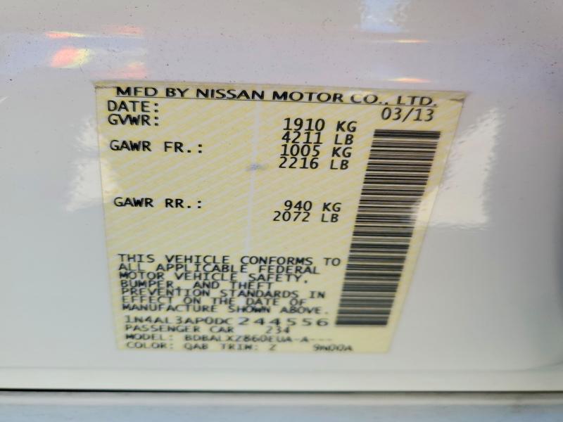 Aukcja sprzedaży 2013 Nissan Alitma, vin: 1N4AL3AP0DC244556, numer aukcji: 55762956
