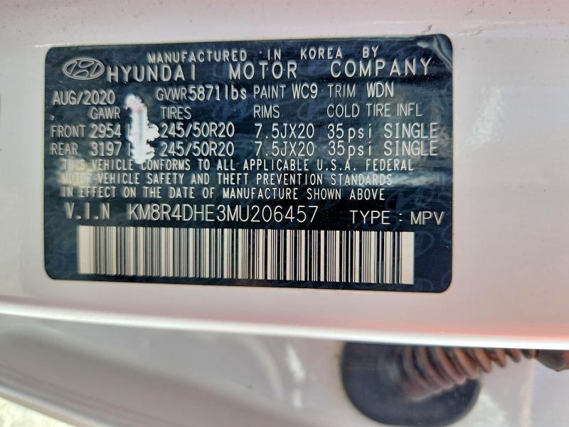 Aukcja sprzedaży 2021 Hyundai Palisade, vin: KM8R4DHE3MU206457, numer aukcji: 56963486