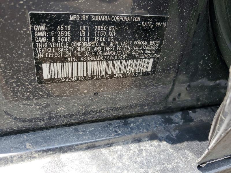 57931246 :رقم المزاد ، 4S3BNAB67K3008289 vin ، 2019 Subaru Legacy مزاد بيع