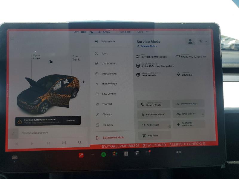 Aukcja sprzedaży 2021 Tesla Model Y, vin: 5YJYGAEE2MF189301, numer aukcji: 57085916