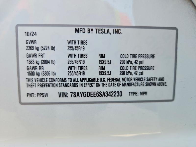 Aukcja sprzedaży 2025 Tesla Model Y, vin: 7SAYGDEE6SA342230, numer aukcji: 58768186