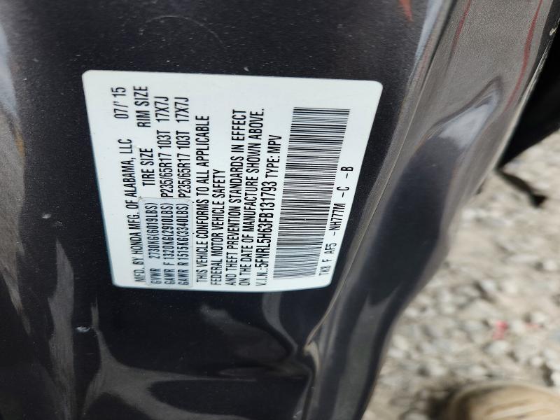 Aukcja sprzedaży 2015 Honda Odyssey, vin: 5FNRL5H63FB131793, numer aukcji: 56742616