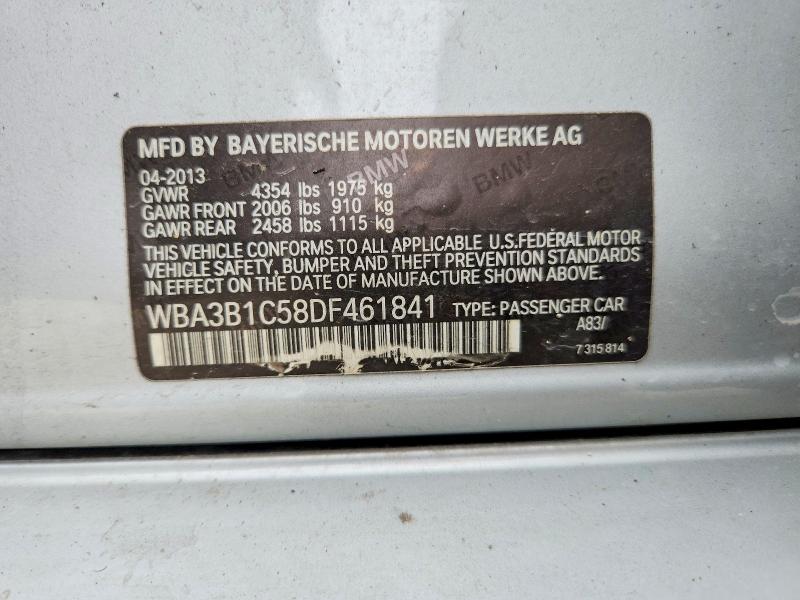 Aukcja sprzedaży 2013 Bmw 320, vin: WBA3B1C58DF461841, numer aukcji: 58389676
