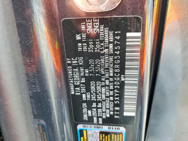 58931036 :رقم المزاد ، 5XYP3DGC8RG545741 vin ، 2024 Kia Telluride مزاد بيع