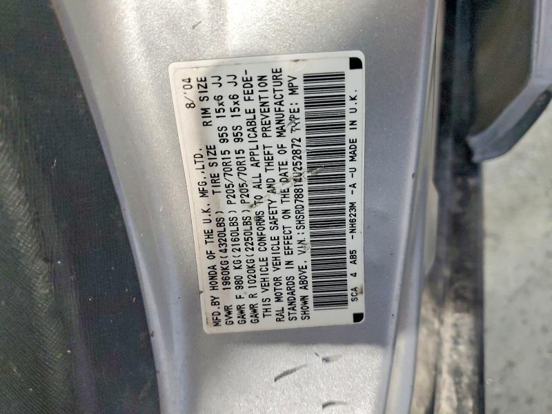 Aukcja sprzedaży 2004 Honda Cr-v, vin: SHSRD78814U252872, numer aukcji: 55328916