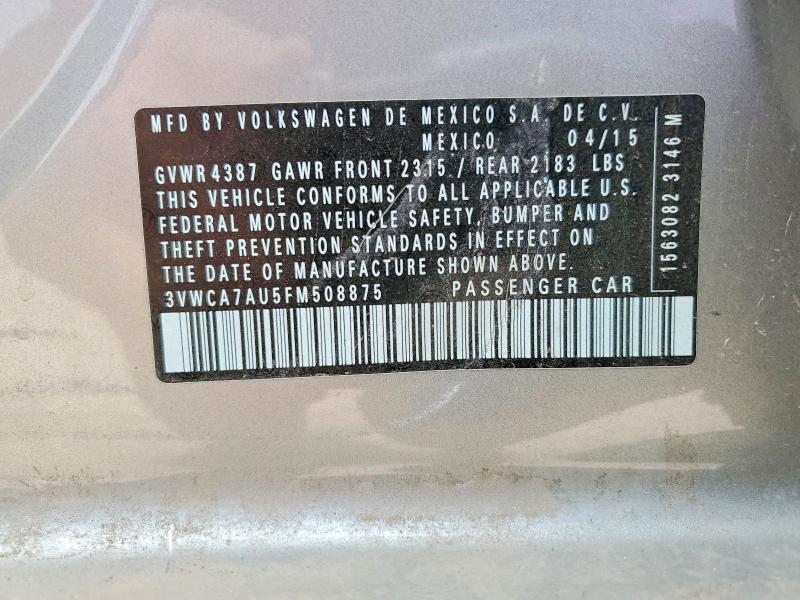 59370596 :رقم المزاد ، 3VWCA7AU5FM508875 vin ، 2015 Volkswagen Golf Sportwagen مزاد بيع
