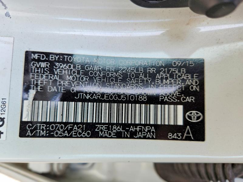 2016 Scion Im მანქანა იყიდება აუქციონზე, vin: JTNKARJE0GJ510188, აუქციონის ნომერი: 55682186