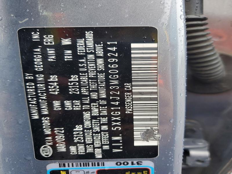 Aukcja sprzedaży 2021 Kia K5, vin: 5XXG14J23MG069241, numer aukcji: 58370536
