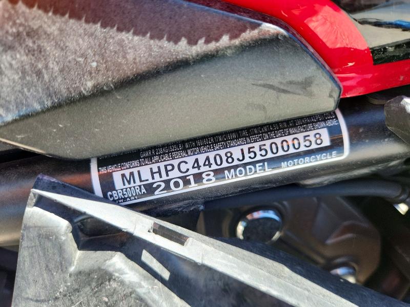 Продажа на аукционе авто 2018 Honda Cbr500, vin: MLHPC4408J5500058, номер лота: 59009996