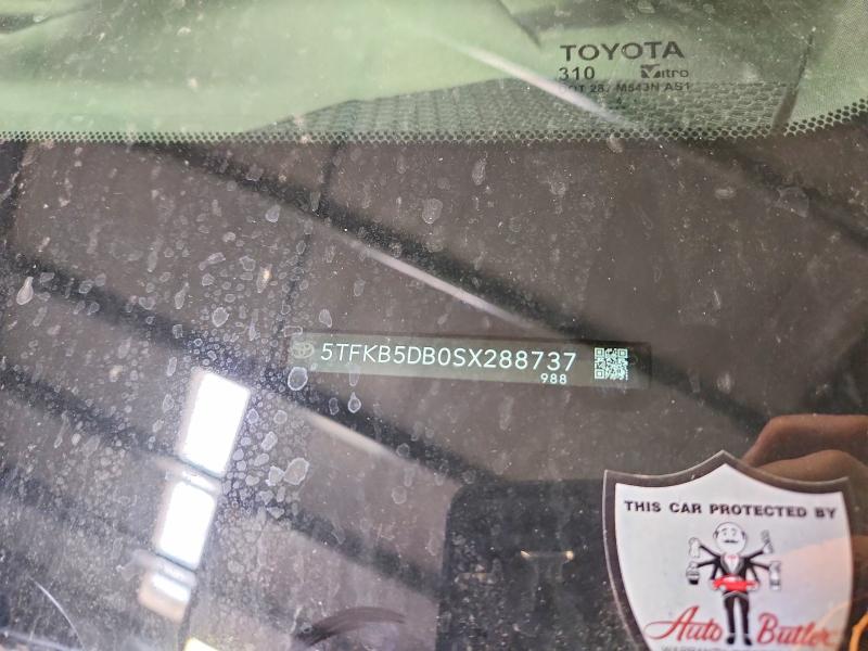 2025 Toyota Tundra მანქანა იყიდება აუქციონზე, vin: 5TFKB5DB0SX288737, აუქციონის ნომერი: 55179136