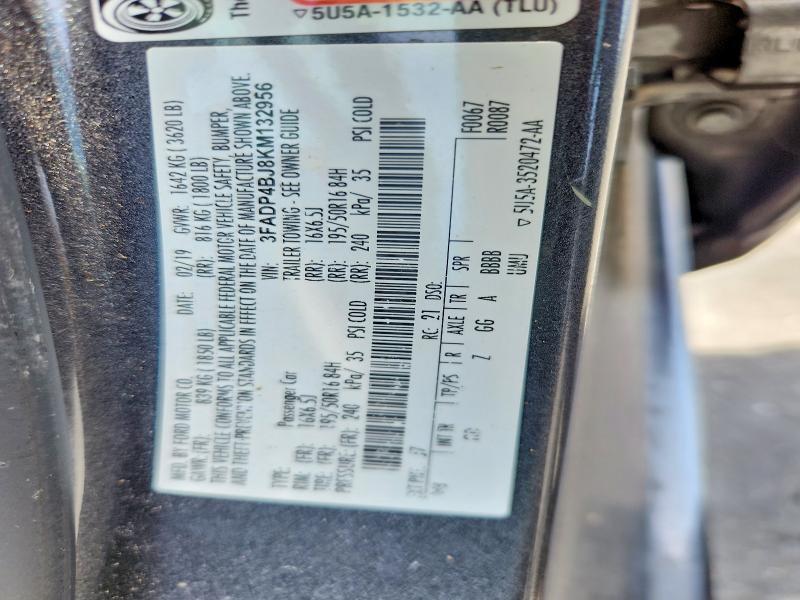 Продаж на аукціоні авто 2019 Ford Fiesta, vin: 3FADP4BJ8KM132956, номер лоту: 55839586