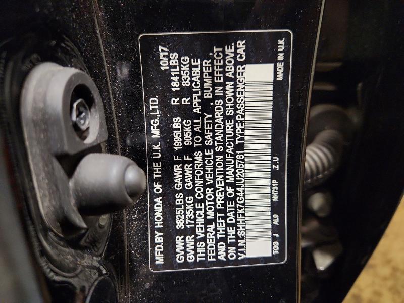 Aukcja sprzedaży 2018 Honda Civic, vin: SHHFK7G44JU205781, numer aukcji: 55549256