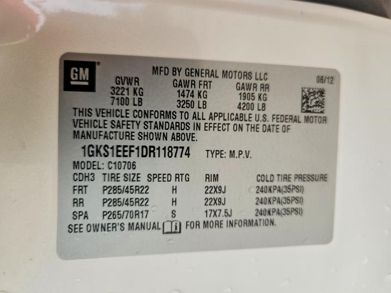 Продажа на аукционе авто 2013 Gmc Yukon, vin: 1GKS1EEF1DR118774, номер лота: 57356436