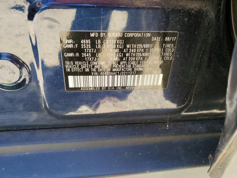 Продажа на аукционе авто 2018 Subaru Outback, vin: 4S4BSAAC1J3211317, номер лота: 57786736