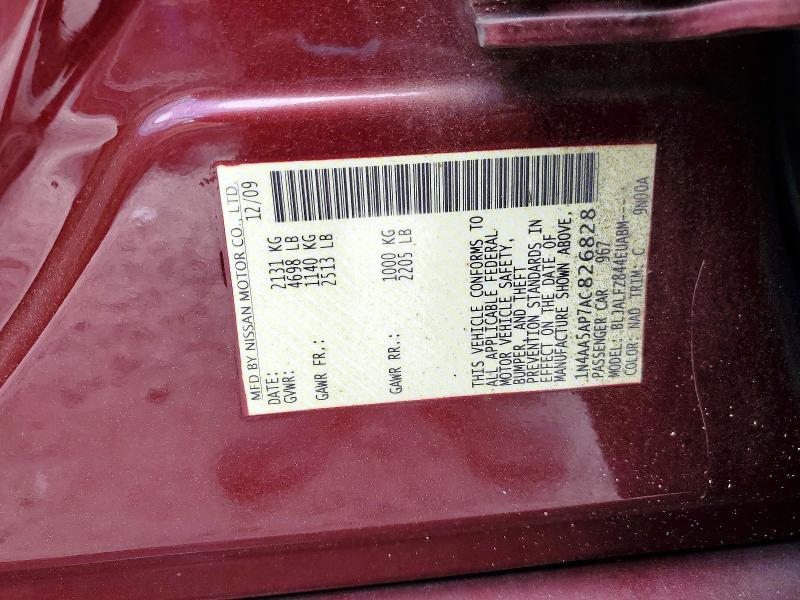 Продаж на аукціоні авто 2010 Nissan Maxima, vin: 1N4AA5AP7AC826828, номер лоту: 57171616