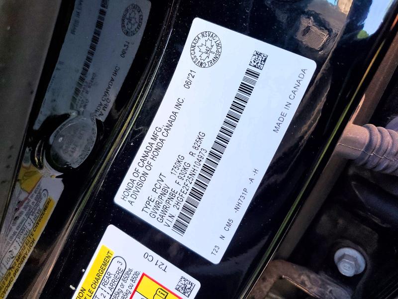 Aukcja sprzedaży 2022 Honda Civic, vin: 2HGFE2F25NH104973, numer aukcji: 57715616