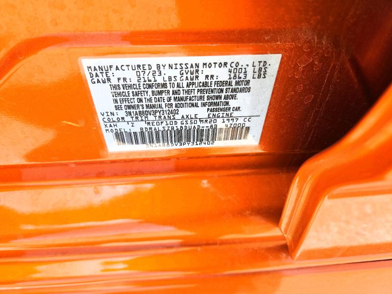 2023 Nissan Sentra მანქანა იყიდება აუქციონზე, vin: 3N1AB8DV3PY312402, აუქციონის ნომერი: 58999876