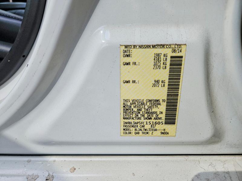 59088666 :رقم المزاد ، 1N4BL3AP5FC151605 vin ، 2015 Nissan Altima مزاد بيع