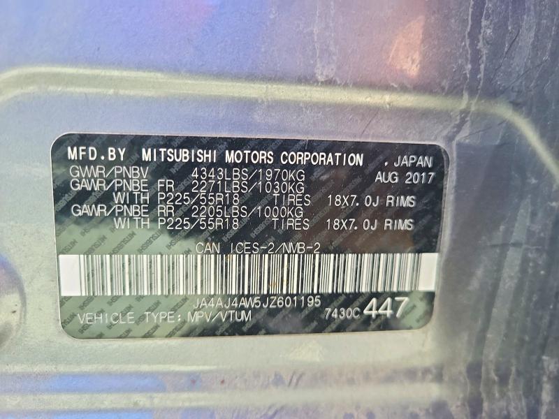 Продажа на аукционе авто 2018 Mitsubishi Rvr, vin: JA4AJ4AW5JZ601195, номер лота: 58017826