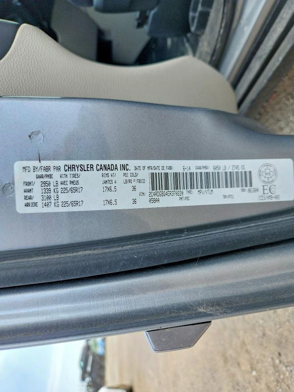 2014 Dodge Grand Caravan მანქანა იყიდება აუქციონზე, vin: 2C4RDGBG4ER370220, აუქციონის ნომერი: 56430566