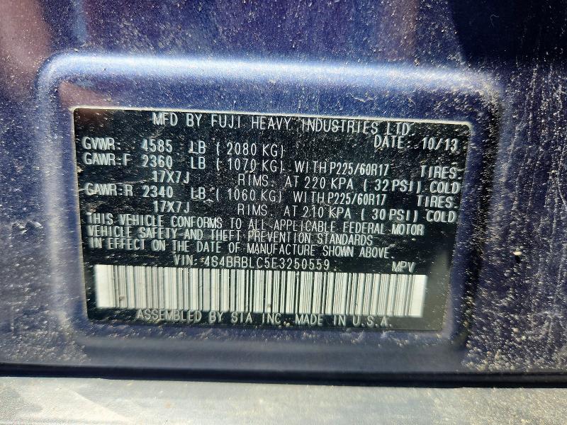 Aukcja sprzedaży 2014 Subaru Outback, vin: 4S4BRBLC5E3250559, numer aukcji: 56406796