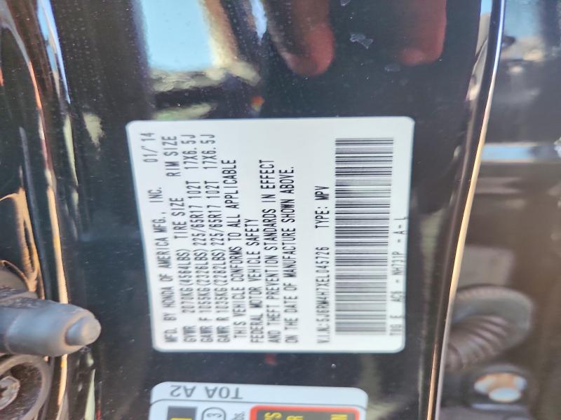 Aukcja sprzedaży 2014 Honda Cr-v, vin: 5J6RM4H7XEL045726, numer aukcji: 52963676