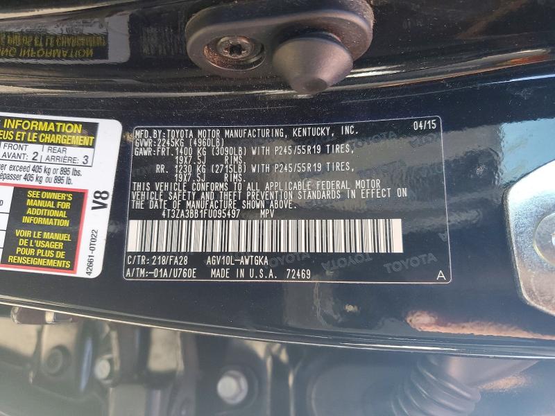 58849066 :رقم المزاد ، 4T3ZA3BB1FU095497 vin ، 2015 Toyota Venza مزاد بيع