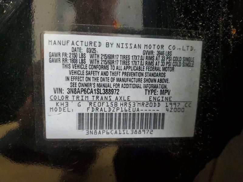 Aukcja sprzedaży 2025 Nissan Kicks, vin: 3N8AP6CA1SL388972, numer aukcji: 56582966