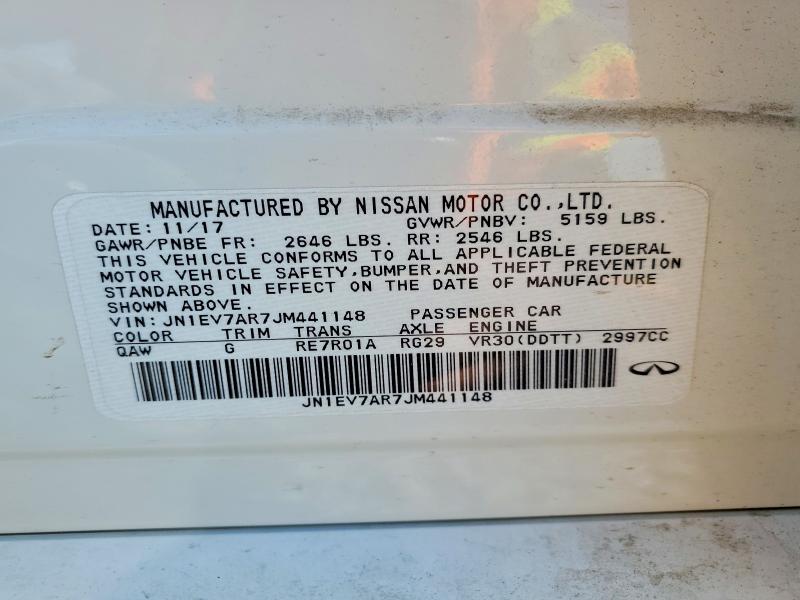 Aukcja sprzedaży 2018 Infiniti Q50, vin: JN1EV7AR7JM441148, numer aukcji: 55926826