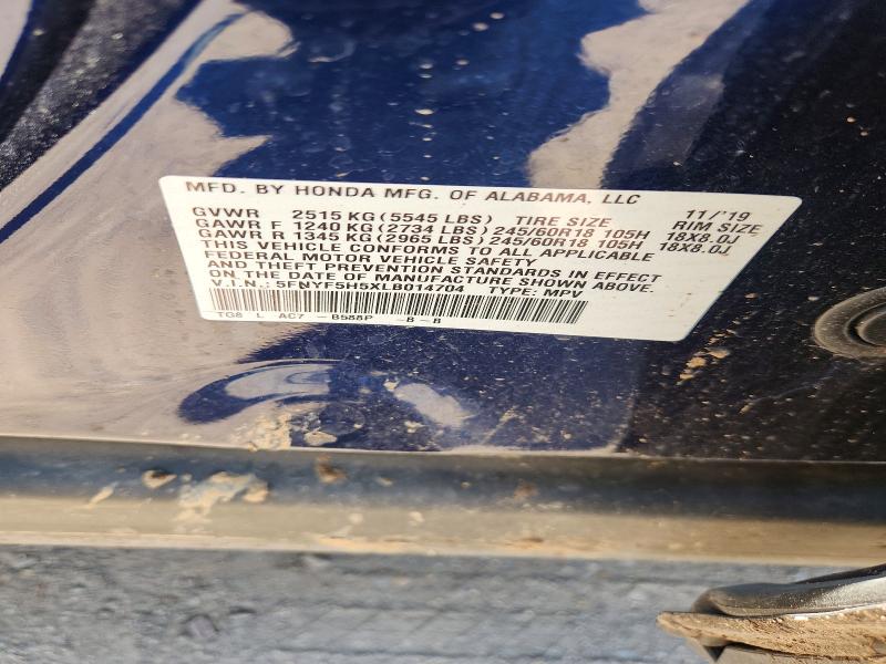 Aukcja sprzedaży 2020 Honda Pilot, vin: 5FNYF5H5XLB014704, numer aukcji: 56190426
